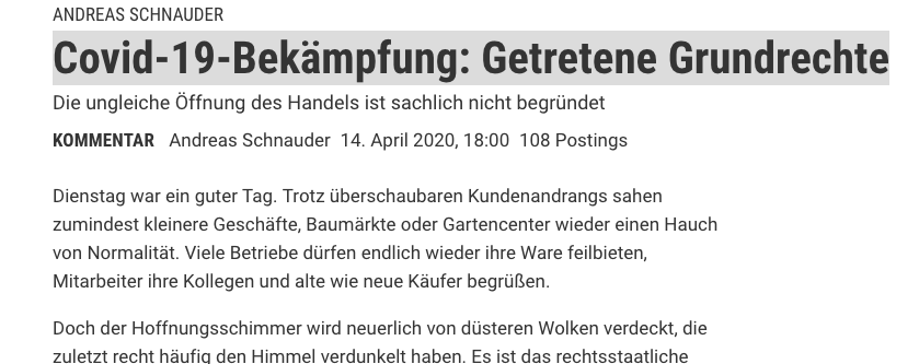 Screenshot der Seite derstandard.at