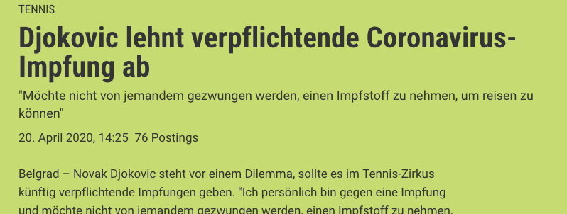 Screenshot der Webseite derstandard.at