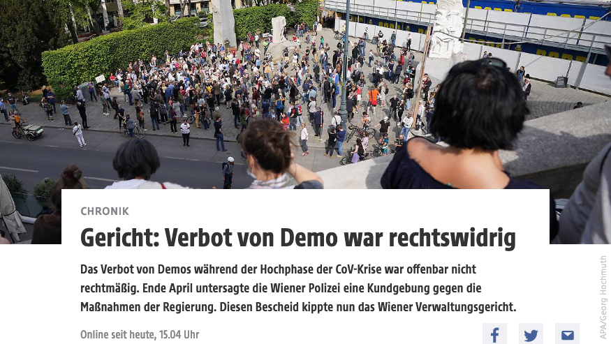 Screenshot der webseite wien.orf.at