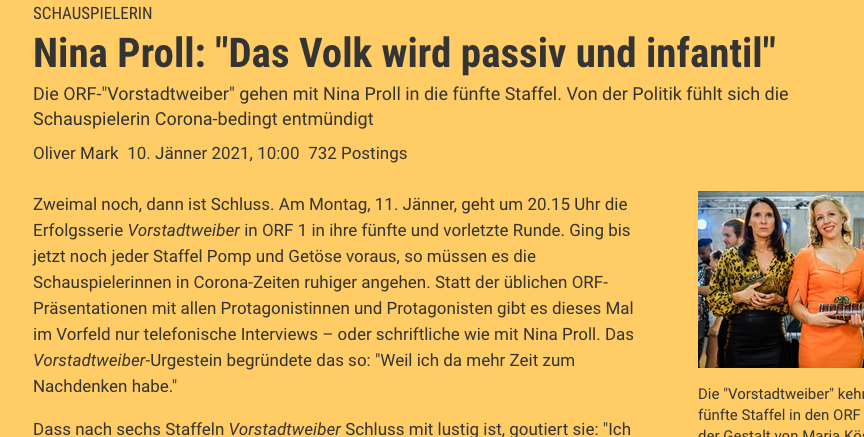 screenshot der webseite derstandard.at