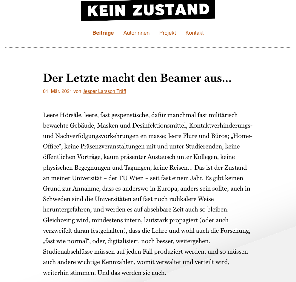 screenshot der websiete keinzustand.at