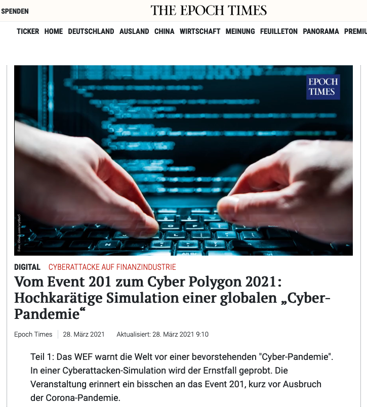 Screenshot der Seite epochtimes.de