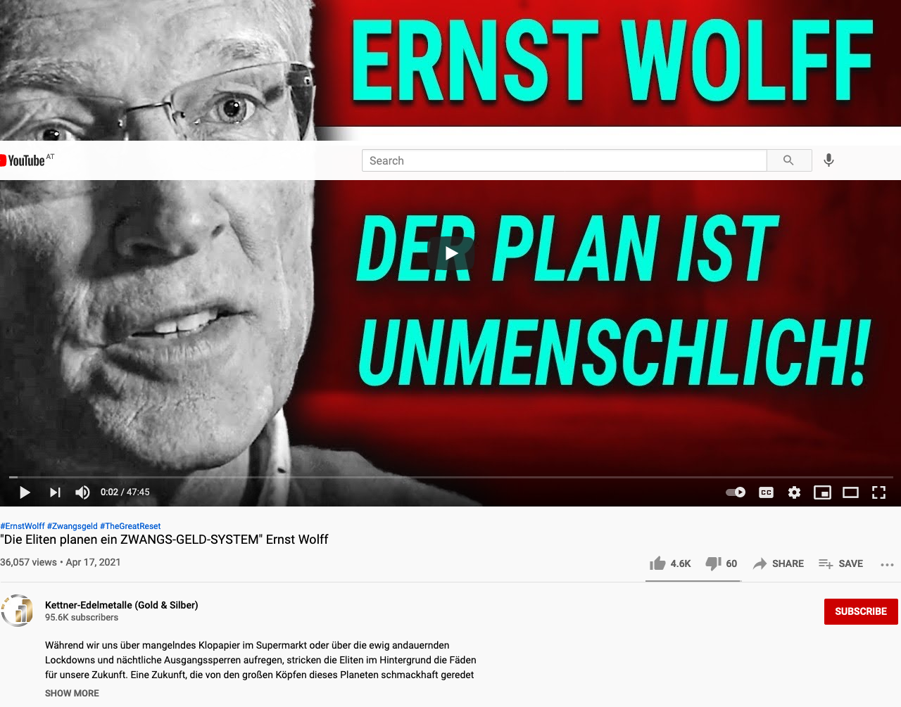 Screenshot der Seite youtube.com