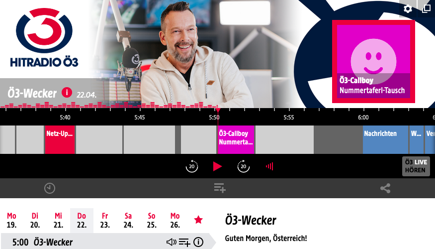 Screenshot der Seite radiothek.orf.at