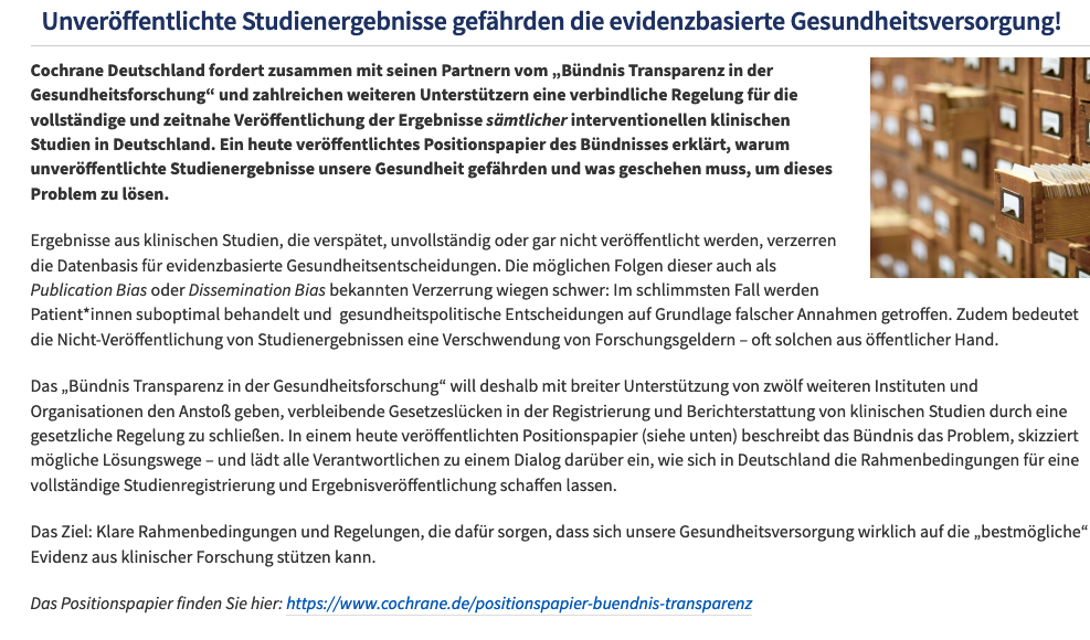 screenshot cochrane